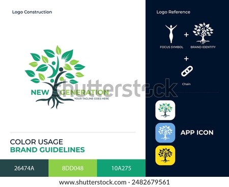 Next generation logo, abstract minimalism light logo design for your brand