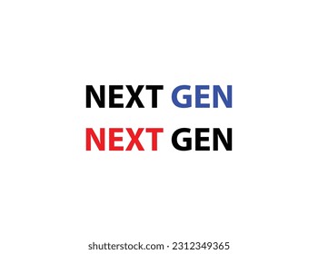 Next generation logo vector design. Next generation logo, minimalist logo, template, sign, symbol, icon, brand identity. Next generation logo white background.