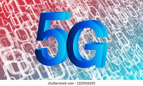 Next generation of mobile internet 5g, binary code abstraction background