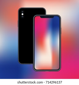 Next generation mobile phone. Smartphone outline vector icon for apps and websites