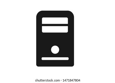 Next Generation Server icon, connection network backup hosting sign, outline solid background white