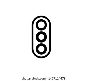 Next generation smartphone triple camera icon vector on white background