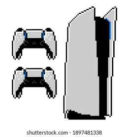 Next Generation Video Game Console in 8bit Pixel Art Style