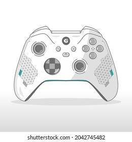 Next Generation White Game Controller Or Gamepad Vector Illustration Art for Gaming Design
