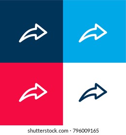 Next hand drawn arrow pointing to right four color material and minimal icon logo set in red and blue