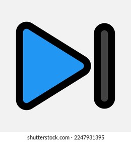 Next icon in filled line style about multimedia, use for website mobile app presentation