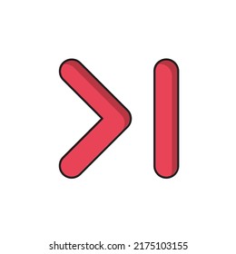 next icon filled outline style design. next icon vector illustration. isolated on white background.