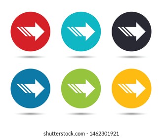 Next icon flat round button set illustration design isolated on white background