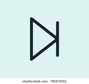 Next icon line isolated on clean background. Forward concept drawing icon line in modern style. Vector illustration for your web site mobile logo app UI design.