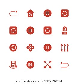 next icon set. Collection of 16 filled next icons included Undo, Arrows, Back, Shortcut, Pause, Buttons, Button, Regeneration, Refresh, Arrow, Redo