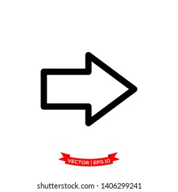 next icon in trendy flat design, arrow icon 