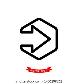 next icon in trendy flat design, arrow icon 