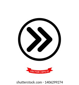 next icon in trendy flat design, arrow icon 