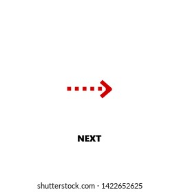 next icon. next vector design. sign design. red color