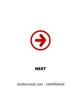 next icon. next vector design. sign design. red color