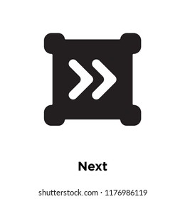 Next icon vector isolated on white background, logo concept of Next sign on transparent background, filled black symbol