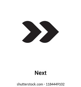 Next icon vector isolated on white background, logo concept of Next sign on transparent background, filled black symbol