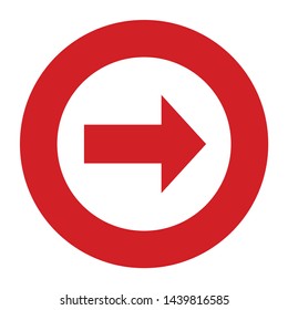 Next icon vector isolated on flat red round button illustration
