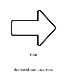 Next icon vector on white background. Black icon illustration