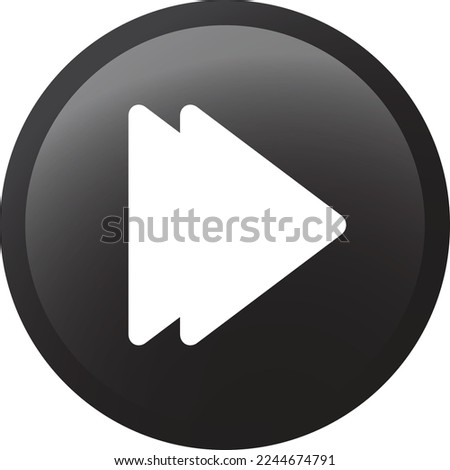 Next icon. White arrow icon. Next icon on black button. Next button. Music player icon.