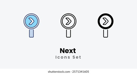 Next Icons thin line and glyph vector icon stock illustration