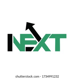 up NEXT initials letter business and tech logo and vector icon