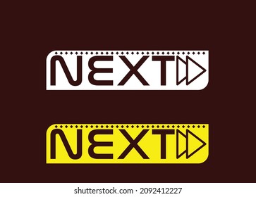 Logo de la carta NEXT y plantilla de diseño de iconos