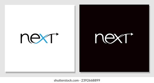 Texto de tiografía por carta NEXT, con la siguiente inspiración de diseño de logotipo