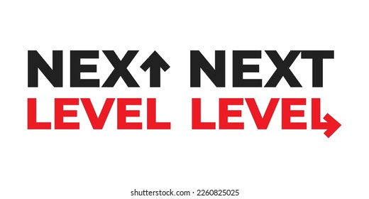 Next leve vector logo . Next level with arrow. Abstract icon. Illustration 10 eps
