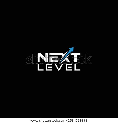 Next Level arrow growth icon vector illustration with black background.