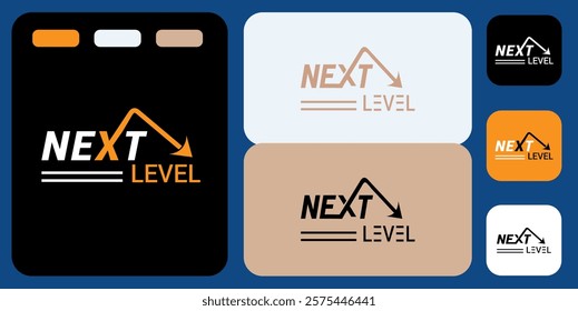 Next level Creative Word Mark business logo design, simple and new next level logo vector.