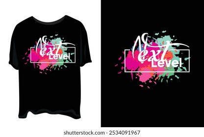 Next level, forward, thinking, abstract typography motivational quotes modern design slogan. Vector illustration graphics print t shirt, apparel, background, poster, banner, postcard or social media