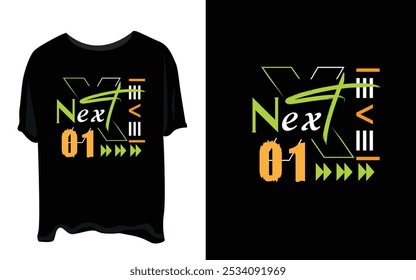 Next level, forward, thinking, abstract typography motivational quotes modern design slogan. Vector illustration graphics print t shirt, apparel, background, poster, banner, postcard or social media