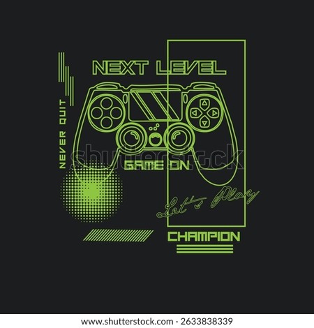 Next Level Game on champion game pad vector graphic design