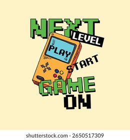 Next Level Game on console vector graphic design