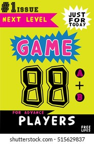next level game,t-shirt print poster vector
