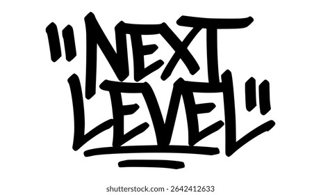 Next level graffiti tag in bold black ink with expressive handstyle. Vector street art lettering on transparent background. Perfect for progress, ambition, and urban energy vibes.
