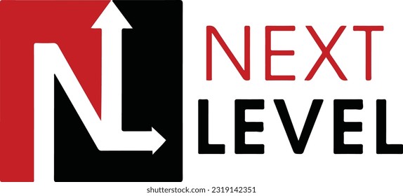 Next level logo, lettering minimalist light logo design for your brand, template, sign, symbol, icon.next level typography graphic design, for t-shirt prints, vector illustration.logo type linechart