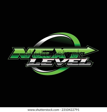 Next level logo, lettering modern light logo design for your brand, template, sign, symbol, icon