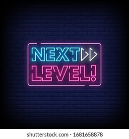 Next Level Neon Signs Style Text Vector