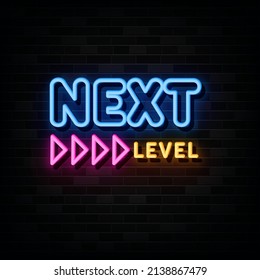 Next Level Neon Signs Vector