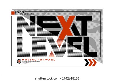 Next level stylish typography slogan for t-shirt. Moving Forward. Abstract design with the grunge and the lines style. Vector print, typography, poster. Global swatches.