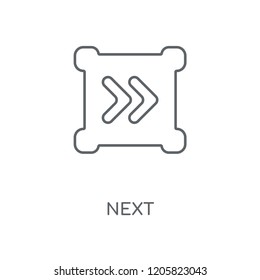 Next linear icon. Next concept stroke symbol design. Thin graphic elements vector illustration, outline pattern on a white background, eps 10.