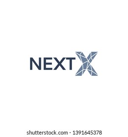 the next logo letter x not color