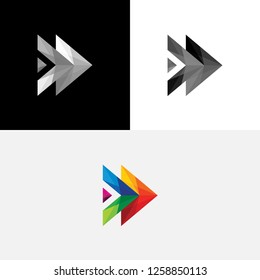 Next Media Low Poly Abstract Icon Logo