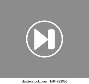next music button icon, grey colour next song vector icon