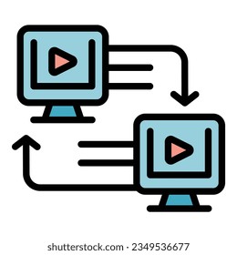 Next online lesson icon outline vector. Student university. Learn plan color flat