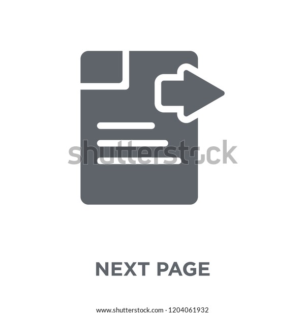Next Page Icon Next Page Design Stock Vector Royalty Free 1204061932