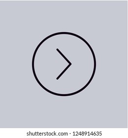 Next Page Icon isolated on grey background. Modern simple flat symbol for web site design, logo, app, UI. Editable stroke. Vector illustration.