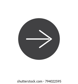 Next page icon vector, filled flat sign, solid pictogram isolated on white. Arrow right symbol, logo illustration.